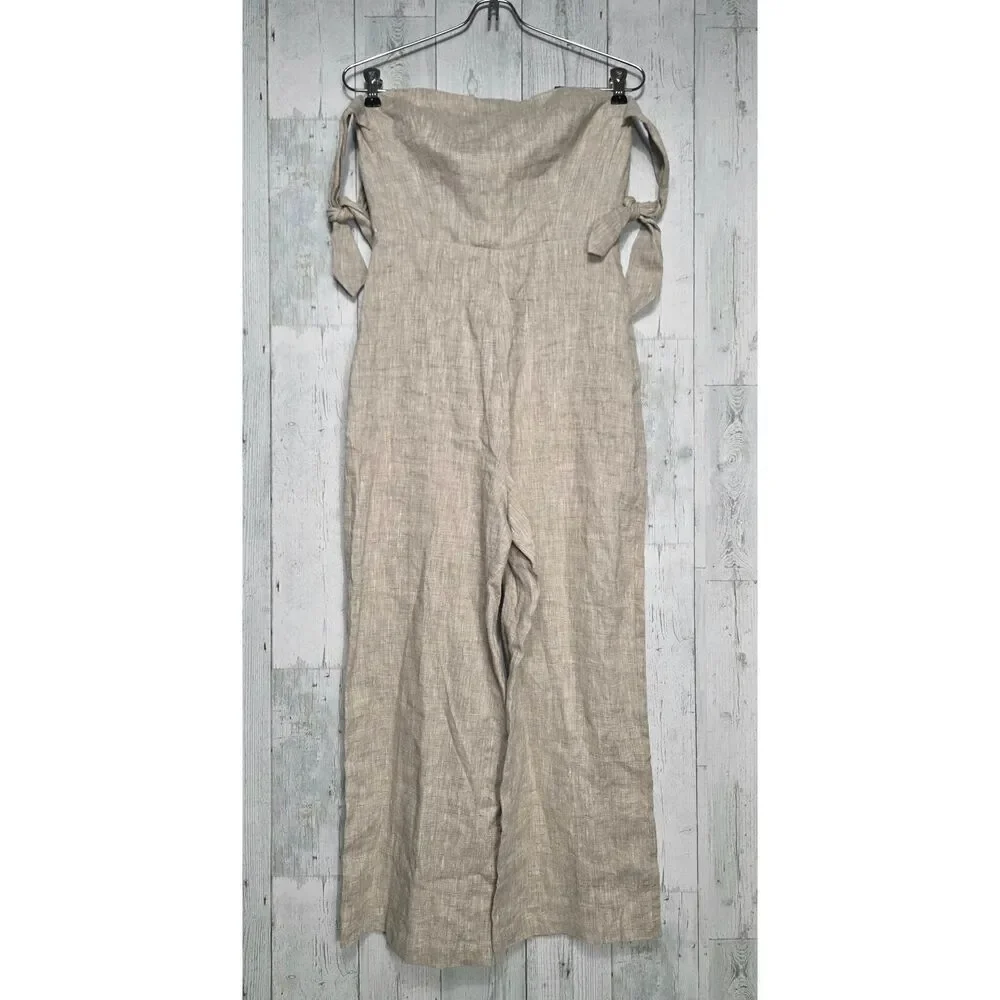 Reformation Amara Linen Feel Cropped Jumpsuit Sz. 2